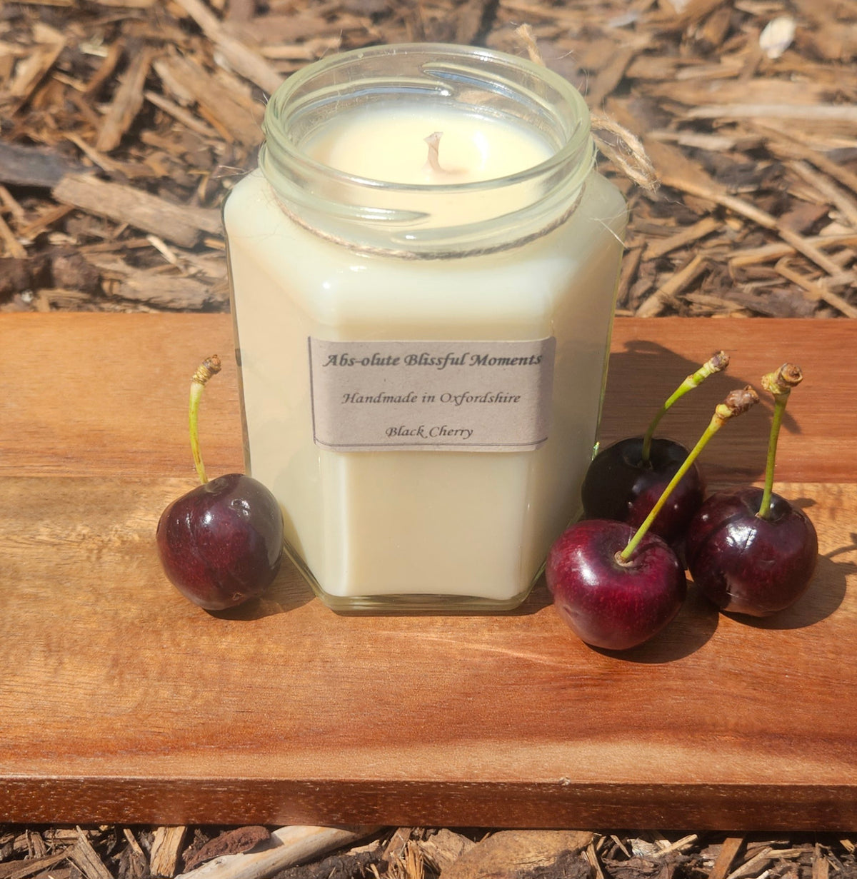 Black Cherry Scented Soy Wax Candle