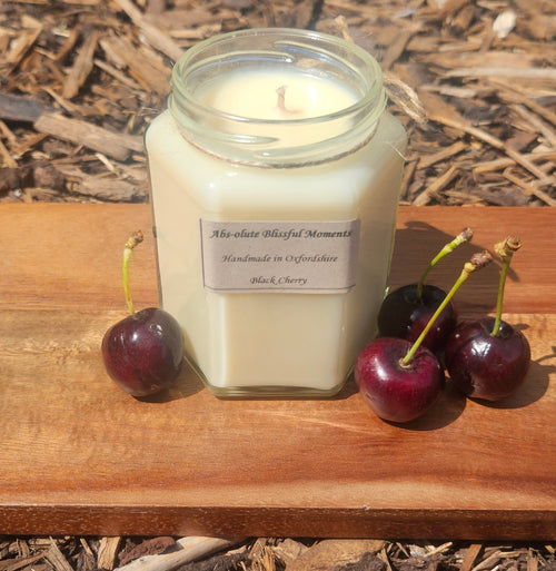Black Cherry Scented Soy Wax Candle