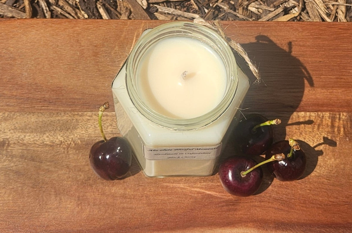Black Cherry Scented Soy Wax Candle