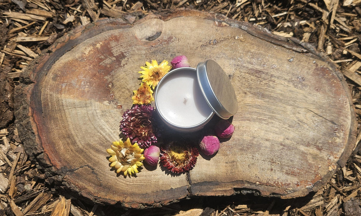 Wild Flower Bloom Soy Wax Candle in Tin