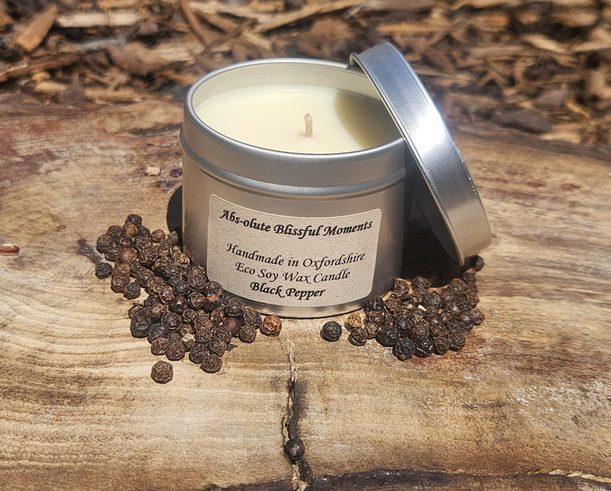 Black Pepper Soy Wax Candle in Tin