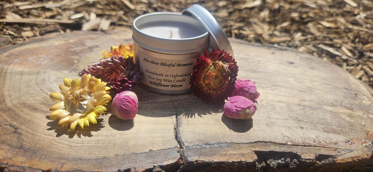 Wild Flower Bloom Soy Wax Candle in Tin