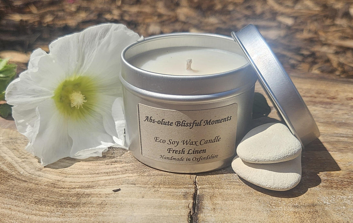 Fresh Linen Soy Wax Candle in Tin