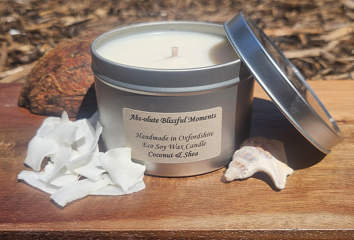 Coconut & Shea Soy Wax Scented Candle in Large Tin