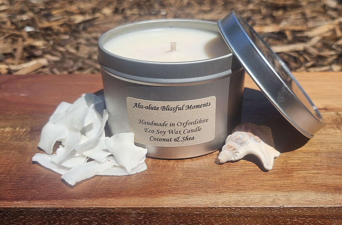 Coconut & Shea Soy Wax Scented Candle in Large Tin