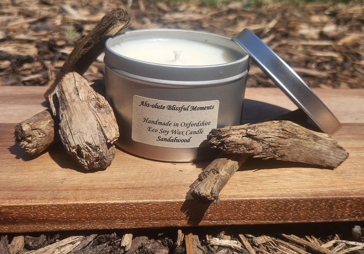 Sandalwood Scented Soy Wax Candle in Large Tin