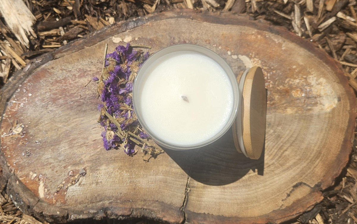Bluebell Woods Soy Wax Candle, Frosted Jar, Bamboo Lid