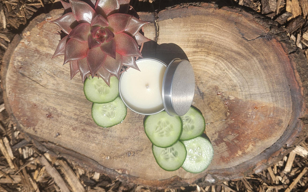 Aloe Vera & Cucumber Soy Wax Scented Candle in Tin