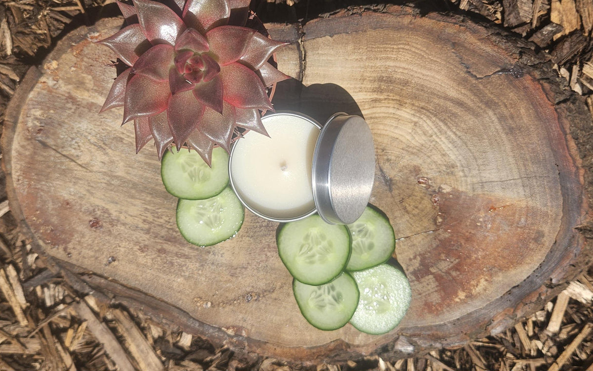 Aloe Vera & Cucumber Soy Wax Scented Candle in Tin