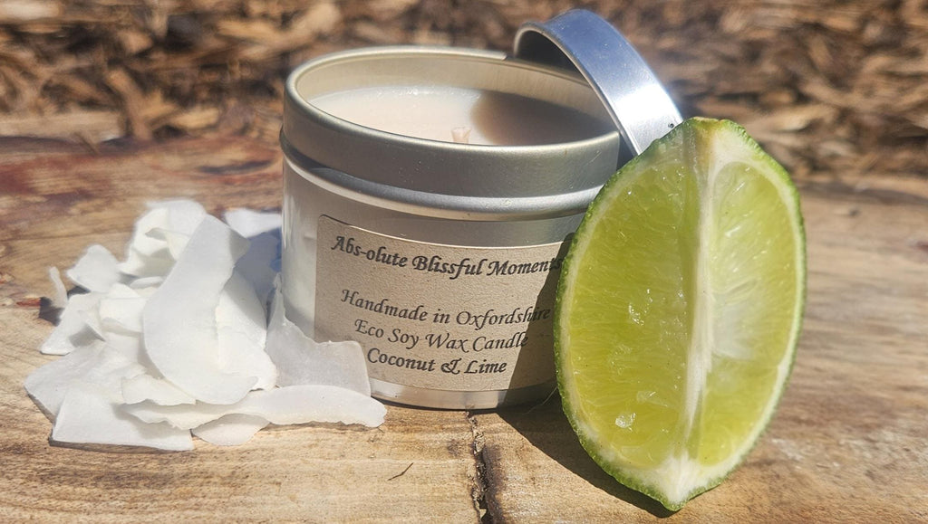 Coconut and Lime Soy Wax Scented Candle in Tin