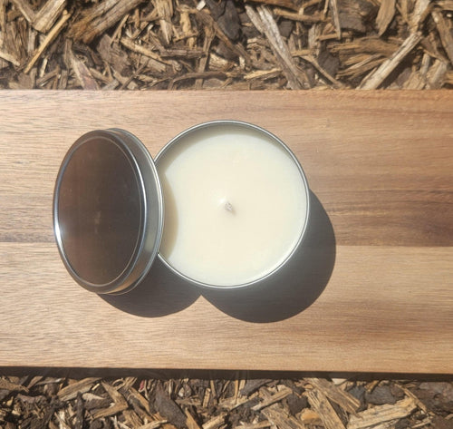 Black Orchid Scented Soy Wax Candle in Large Tin