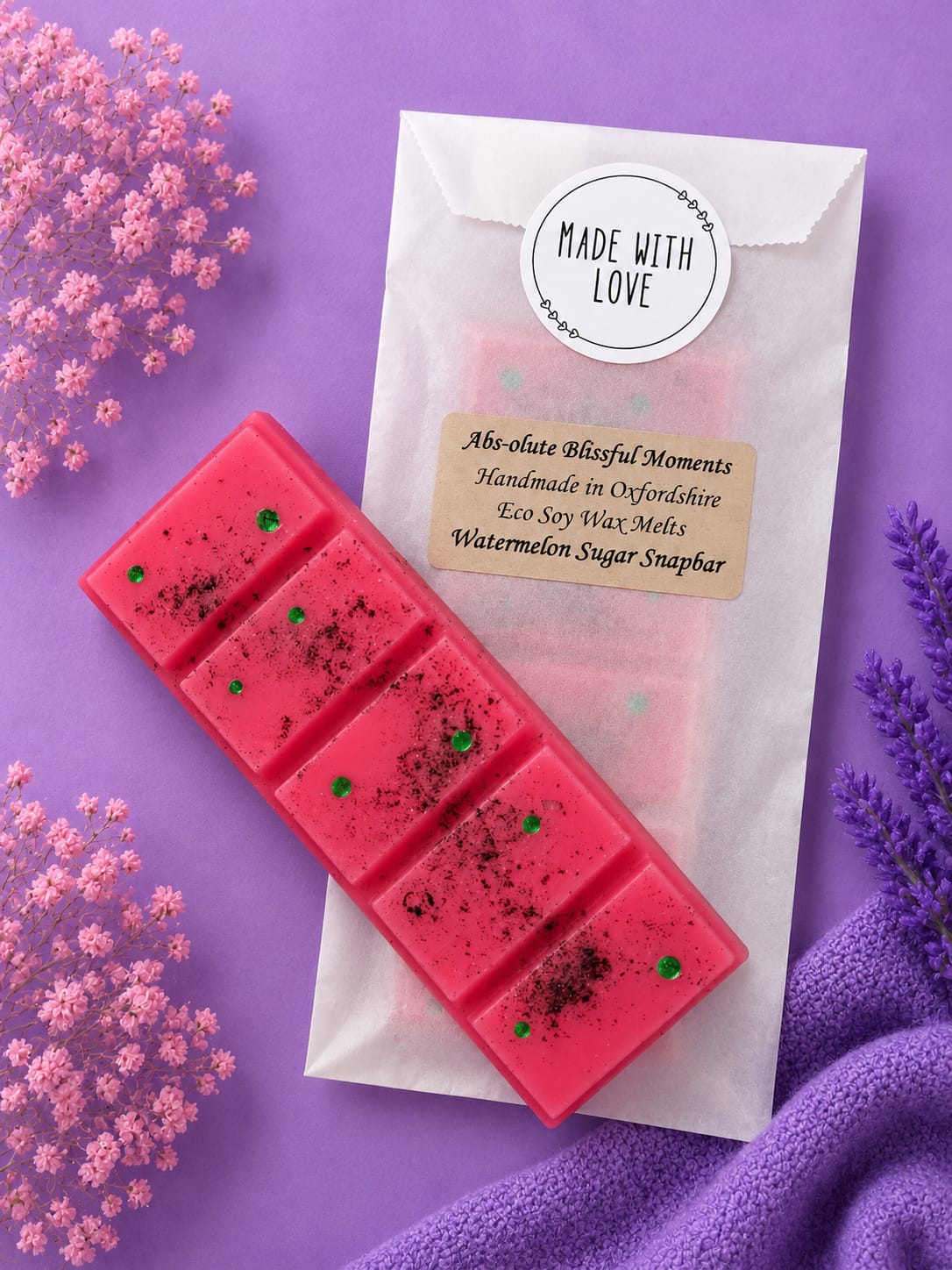 Watermelon Sugar Scented Soy Wax Melt Snapbar