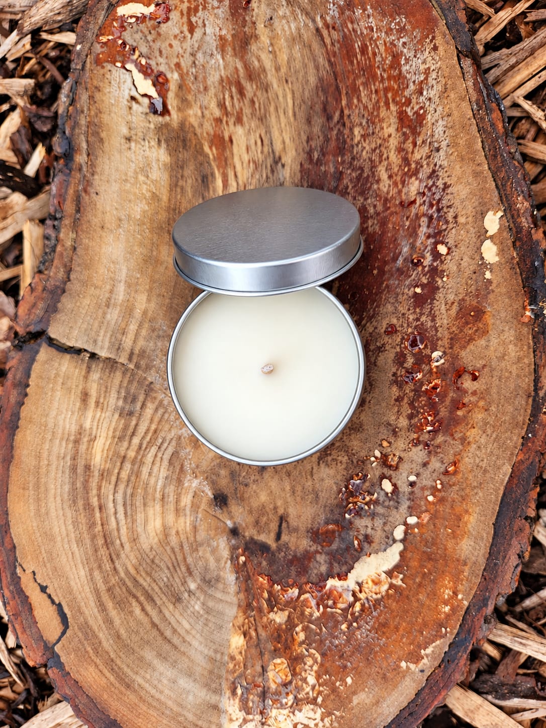 Sweet Orange & Amber Scented Soy Wax Candle in Tin