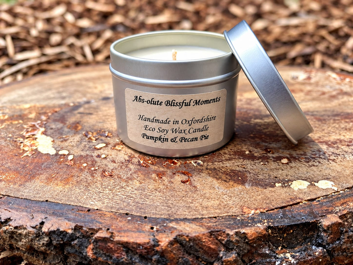 Pumpkin & Pecan Pie Scented Soy Wax Candle in Tin