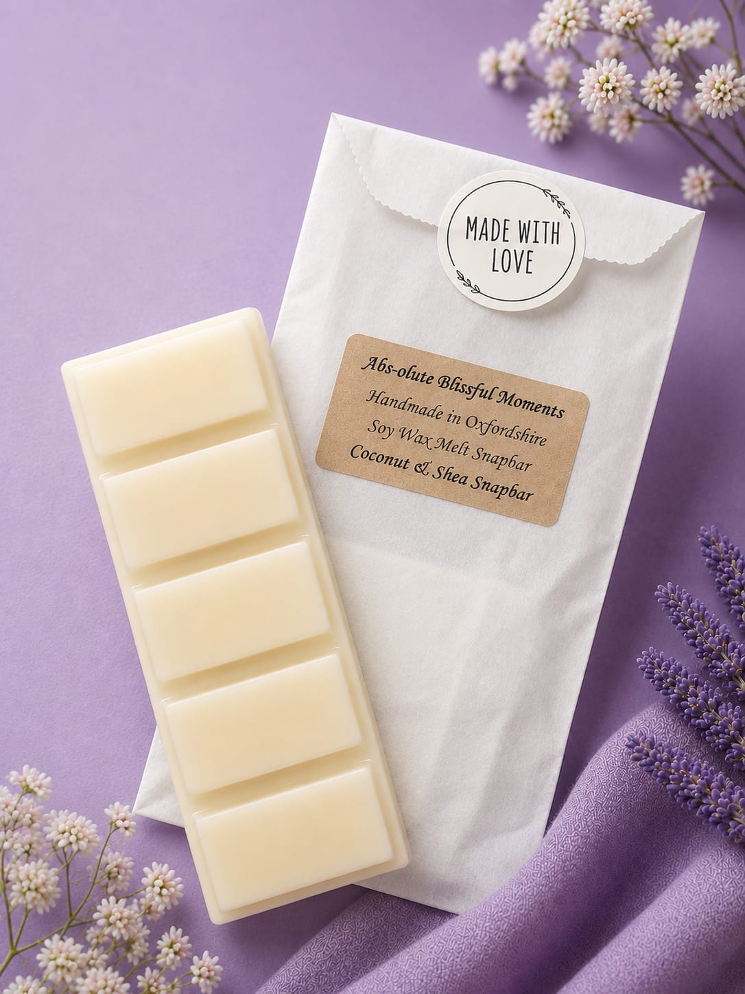 Coconut and Shea Soy Wax Melt Snapbar
