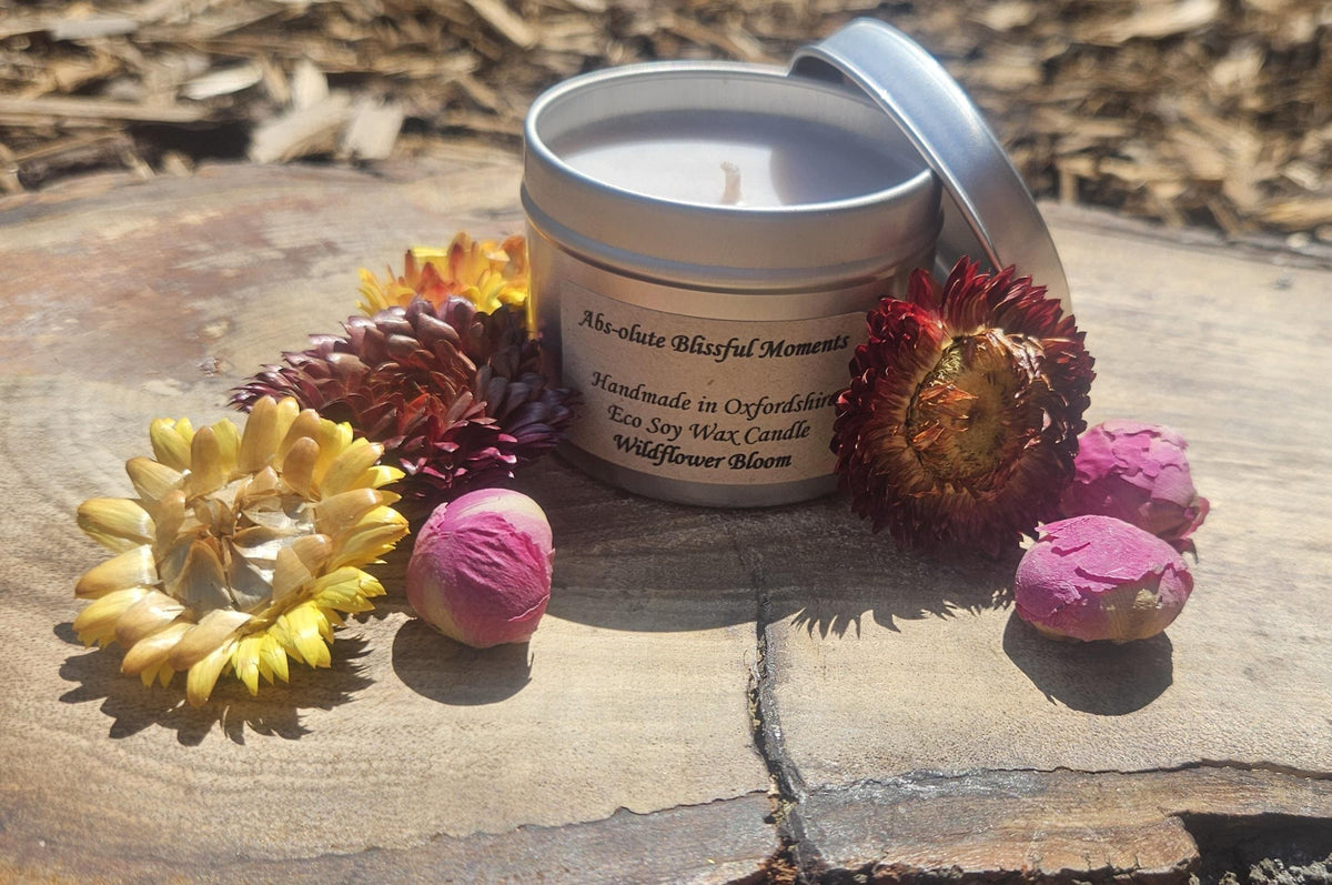 Wild Flower Bloom Soy Wax Candle in Tin