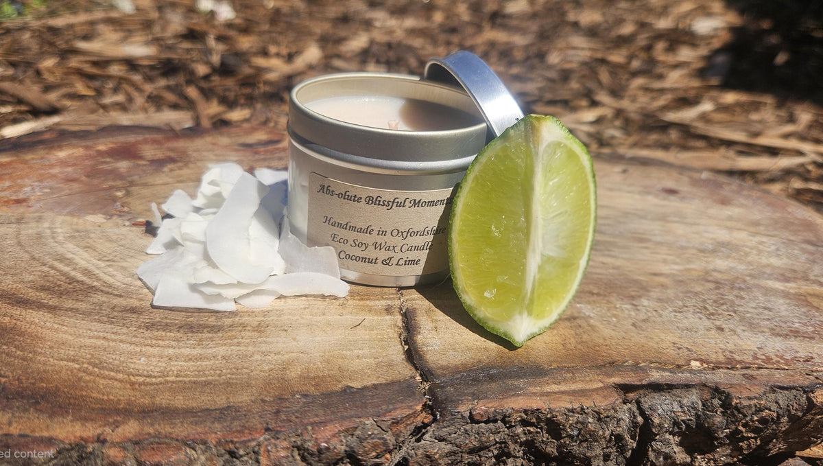 Coconut and Lime Soy Wax Scented Candle in Tin