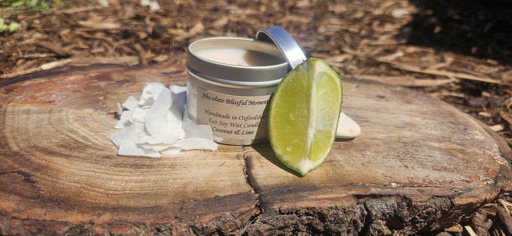 Coconut and Lime Soy Wax Scented Candle in Tin