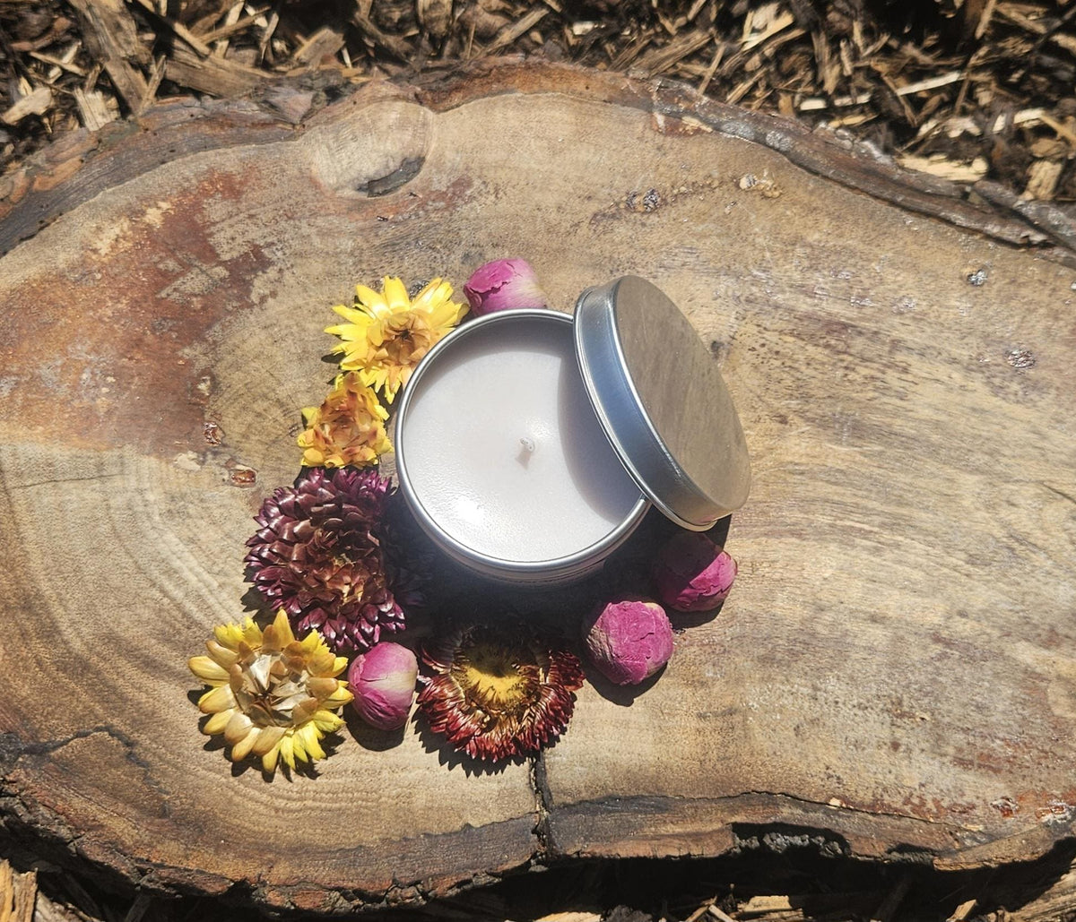 Wild Flower Bloom Soy Wax Candle in Tin