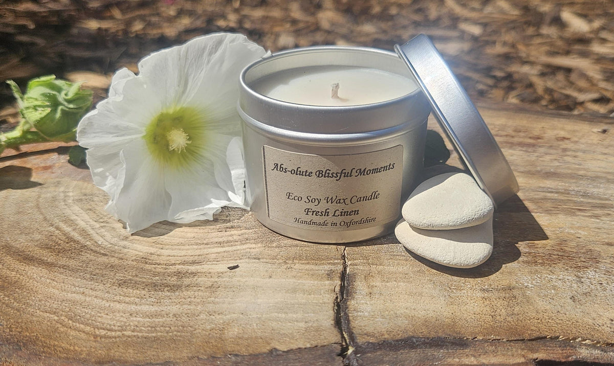 Fresh Linen Soy Wax Candle in Tin