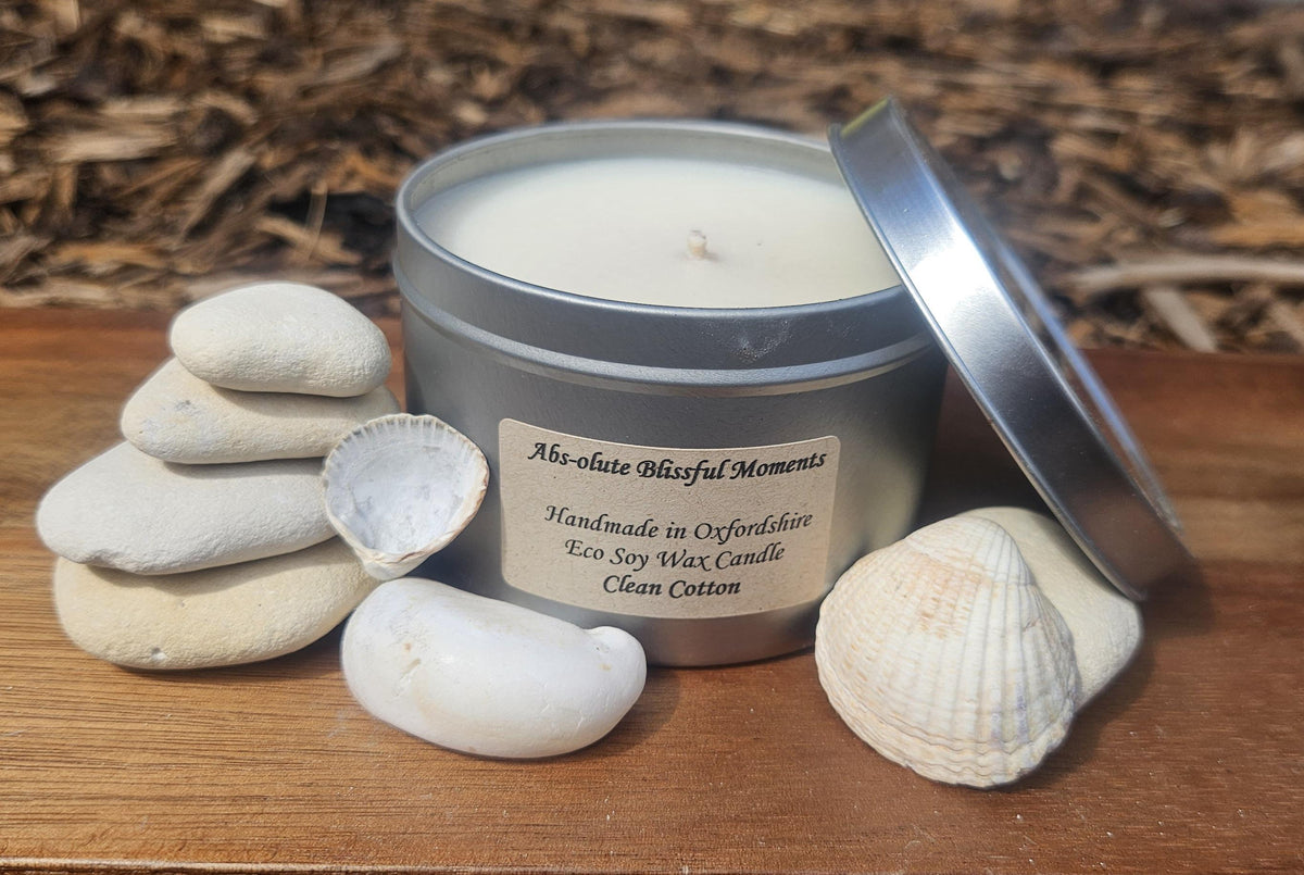 Clean Cotton Soy Wax Scented Large Tinned Candle