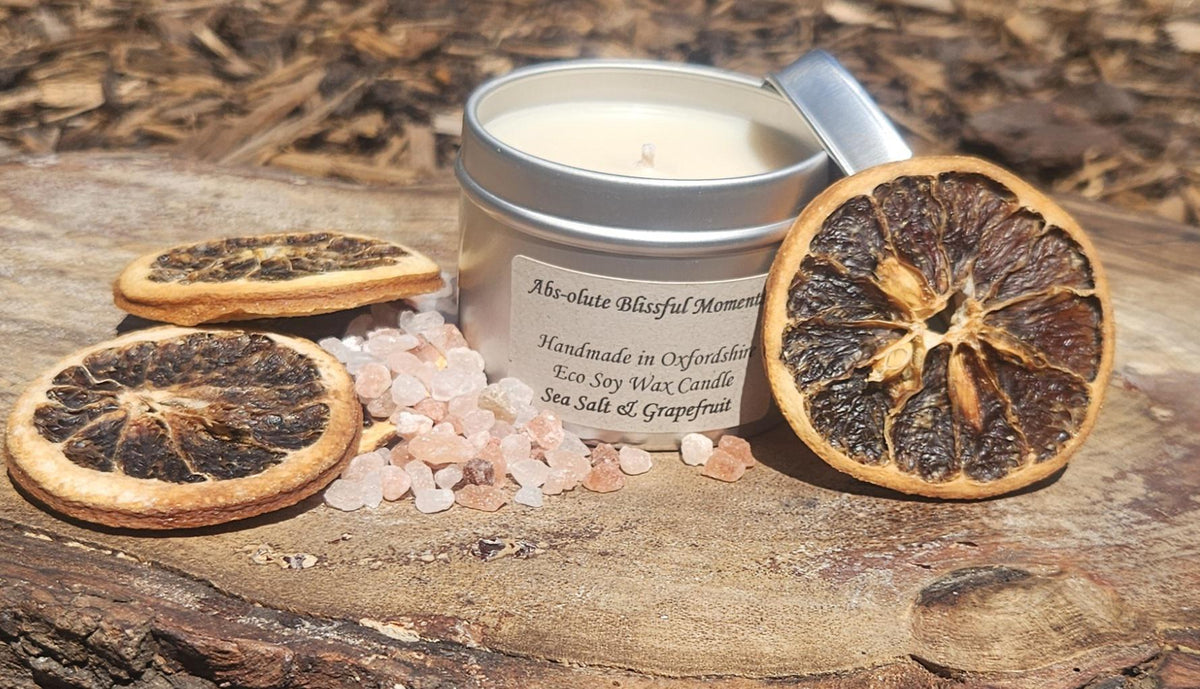 Sea Salt & Grapefruit Scented Soy Wax Tinned Candle