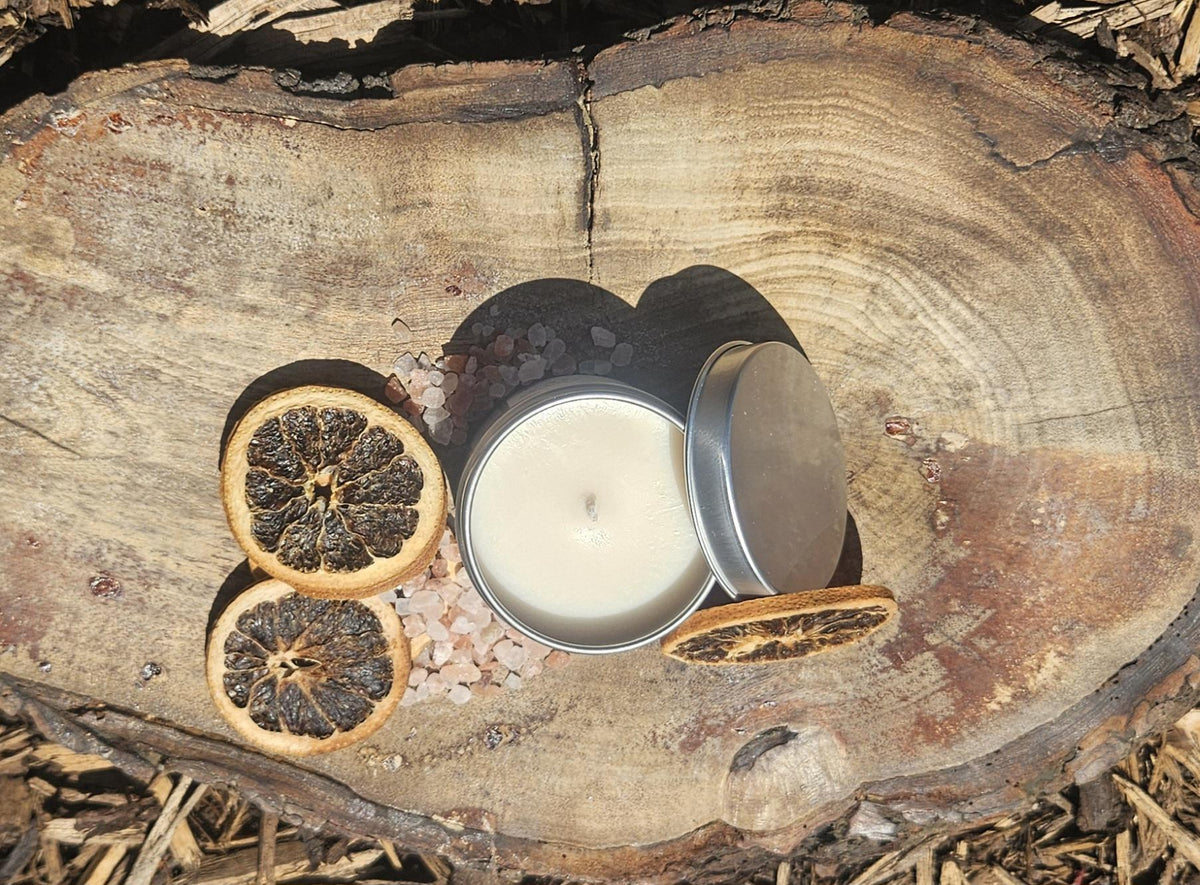 Sea Salt & Grapefruit Scented Soy Wax Tinned Candle